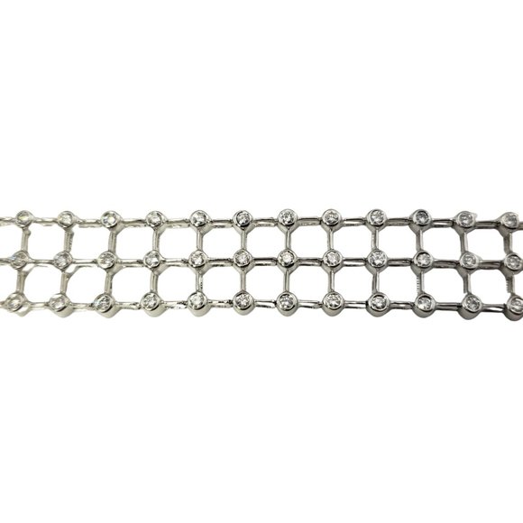 Vintage 18 Karat White Gold and Diamond Bracelet #11921 - Picture 5 of 8